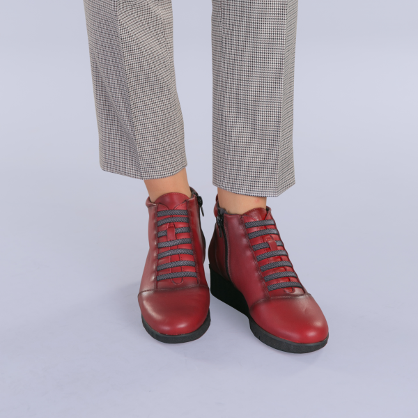 Δερμάτινα παπούτσια  Lova κόκκινα, 2 - Kalapod.gr